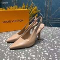Louis Vuitton LV Women Sparkle Slingback Pump Nude Pink Calf Leather Elasticized 9.5 Cm Heel (9)