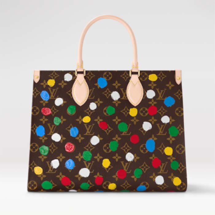 Louis Vuitton Unisex LVxYK OnTheGo MM Monogram Coated Canvas 3D Painted Dots Print