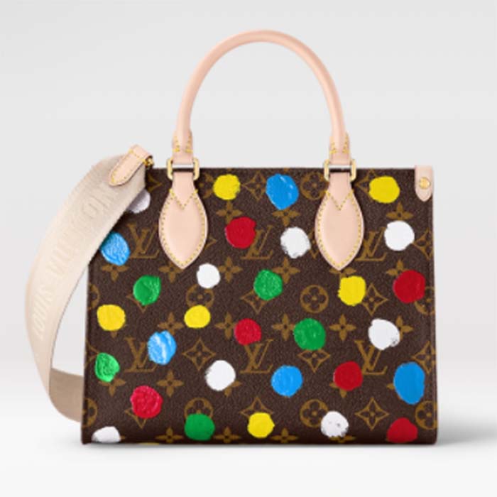 Louis Vuitton Unisex LVxYK OnTheGo PM Monogram Coated Canvas 3D Painted Dots Print