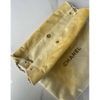 Chanel Women CC 22 Handbag Pearly Shaded Calfskin Gold-Tone Metal Ecru Golden (1)