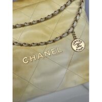 Chanel Women CC 22 Handbag Pearly Shaded Calfskin Gold-Tone Metal Ecru Golden (1)