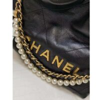 Chanel Women CC 22 Mini Handbag Shiny Crumpled Calfskin Gold-Tone Metal Black (6)