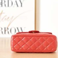 Chanel Women CC Hobo Handbag Shiny Crumpled Calfskin Gold-Tone Metal Red (3)
