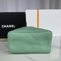 Chanel Women CC Small Bucket Bag Lambskin Resin Gold-Tone Metal Light Green (1)