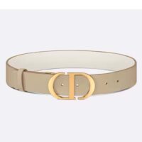 Dior CD Women 30 Montaigne Reversible Belt Latte Beige Smooth Calfskin (6)