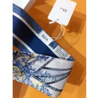 Dior Women CD Rêve D’Infini Mitzah Scarf Blue Multicolor Silk Twill (5)