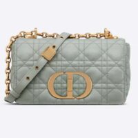 Dior Women CD Small Dior Caro Bag Gray Supple Cannage Calfskin (1)