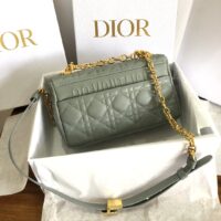 Dior Women CD Small Dior Caro Bag Gray Supple Cannage Calfskin (1)