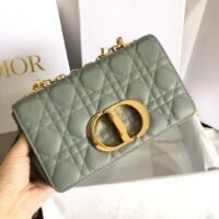 Dior Women CD Small Dior Caro Bag Gray Supple Cannage Calfskin (1)