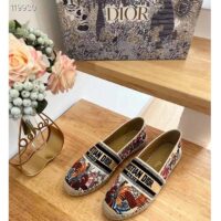 Dior Women Granville Espadrille White Multicolor Jardin D’Hiver Embroidered Cotton (7)