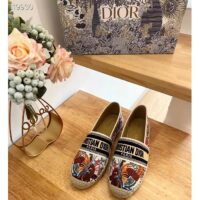 Dior Women Granville Espadrille White Multicolor Jardin D’Hiver Embroidered Cotton (7)