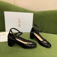 Dior Women Shoes CD Aime Dior Ballerina Pump Black Patent Calfskin (7)