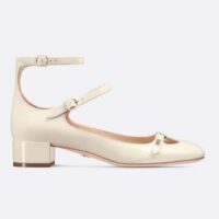 Dior Women Shoes CD Aime Dior Ballerina Pump White Patent Calfskin (1)