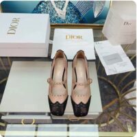 Dior Women Shoes CD Spectadior Ballet Pump Black Nude Perforated Calfskin (6)