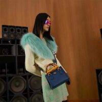 Gucci GG Women Diana Mini Tote Bag Royal Blue Leather Double G (13)