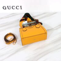 Gucci GG Women Diana Mini Tote Bag Yellow Leather Double G (6)