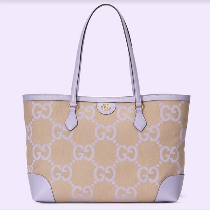 Gucci Unisex Ophidia Jumbo GG Medium Tote Beige Lilac Double G