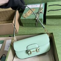 Gucci Women Dionysus Small Shoulder Bag Light Green Leather GG Supreme Canvas (2)