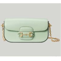 Gucci Women Dionysus Small Shoulder Bag Light Green Leather GG Supreme Canvas