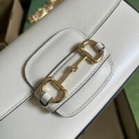 Gucci Women Dionysus Small Shoulder Bag White Leather GG Supreme Canvas (2)