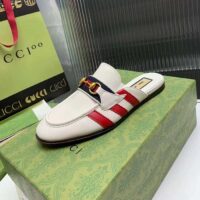 Gucci Women GG Adidas x Gucci Slipper Horsebit White Leather Flat (1)