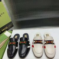 Gucci Women GG Adidas x Gucci Slipper Horsebit White Leather Flat (1)