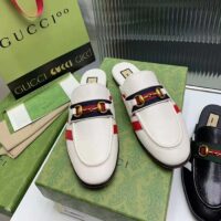 Gucci Women GG Adidas x Gucci Slipper Horsebit White Leather Flat (1)