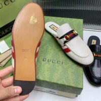 Gucci Women GG Adidas x Gucci Slipper Horsebit White Leather Flat (1)