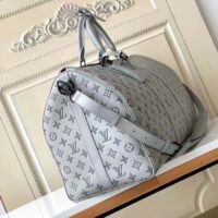 Louis Vuitton LV Unisex Keepall Bandoulière 50 Bag Anthracite Gray Monogram Shadow Calf Leather (4)