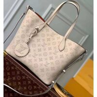 Louis Vuitton LV Women Blossom MM Tote Bag Beige Mahina Perforated Calfskin Leather (6)