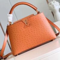 Louis Vuitton LV Women Capucines BB Orange Menthe Mint Ostrich Leather Monogram Flower (2)