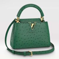 Louis Vuitton LV Women Capucines Mini Menthe Mint Ostrich Leather Monogram Flower (9)