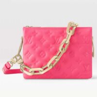 Louis Vuitton LV Women Coussin BB Handbag Fluo Pink Grained Calfskin Leather (7)