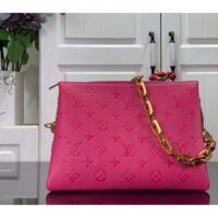 Louis Vuitton LV Women Coussin BB Handbag Fluo Pink Grained Calfskin Leather (7)