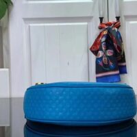 Louis Vuitton LV Women Loop Half-Moon Baguette Bag Blue Calfskin Monogram Flowers (1)