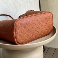 Louis Vuitton LV Women Neverfull MM Tote Brown Embossed Cowhide Leather (7)