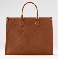 Louis Vuitton LV Women OnTheGO GM Tote Bag Brown Monogram Embossed Leather (7)