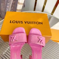 Louis Vuitton LV Women Shake Sandal Pink Patent Calf Leather 9.5 Cm Heel (5)