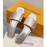 Louis Vuitton Women LV Shake Flat Mule Gold Metallic Lambskin Leather (6)