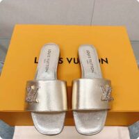 Louis Vuitton Women LV Shake Flat Mule Gold Metallic Lambskin Leather (6)