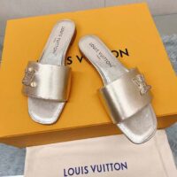Louis Vuitton Women LV Shake Flat Mule Gold Metallic Lambskin Leather (6)