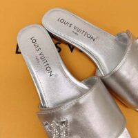 Louis Vuitton Women LV Shake Flat Mule Silver Metallic Lambskin Leather (7)