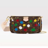 Louis Vuitton Women LV x YK Multi Pochette Accessoires Monogram Coated Canvas 3D Painted Dots (1)