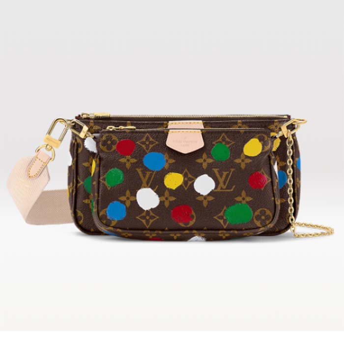 Louis Vuitton Women LV x YK Multi Pochette Accessoires Monogram Coated Canvas 3D Painted Dots