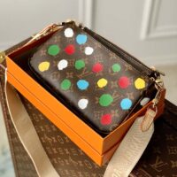 Louis Vuitton Women LV x YK Multi Pochette Accessoires Monogram Coated Canvas 3D Painted Dots (1)