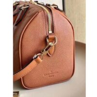 Louis Vuitton Women Speedy Bandoulière 25 Handbag Cognac Brown Embossed Grained Cowhide Leather (10)