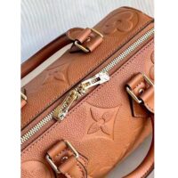 Louis Vuitton Women Speedy Bandoulière 25 Handbag Cognac Brown Embossed Grained Cowhide Leather (10)