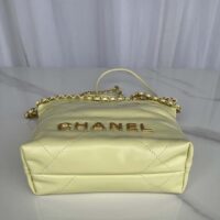 Chanel Women CC 22 Mini Handbag Shiny Calfskin Gold-Tone Metal Yellow (1)