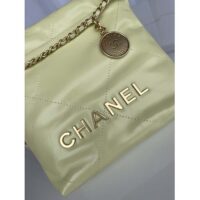 Chanel Women CC 22 Mini Handbag Shiny Calfskin Gold-Tone Metal Yellow (1)
