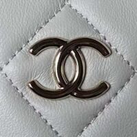 Chanel Women CC Small Flap Hobo Bag Grained Calfskin Gold Tone Metal White (2)